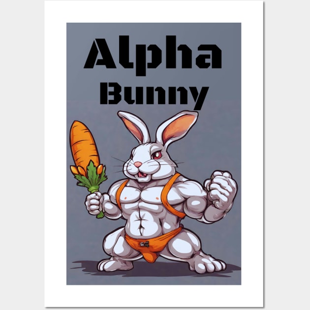 Alpha Bunny Muscle Man Wall Art by HighwayForSouls